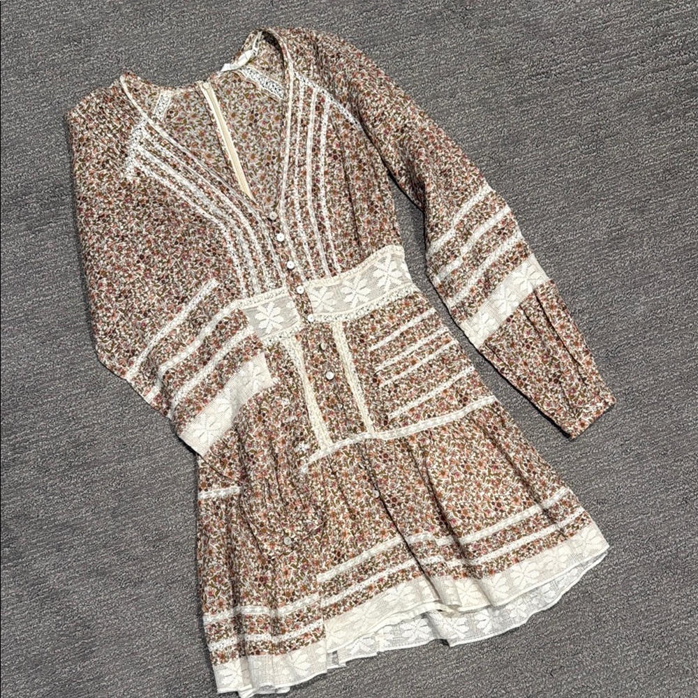 Veronica Beard Brown Addilyn White Long Sleeve Mini dress - Picture 5 of 12